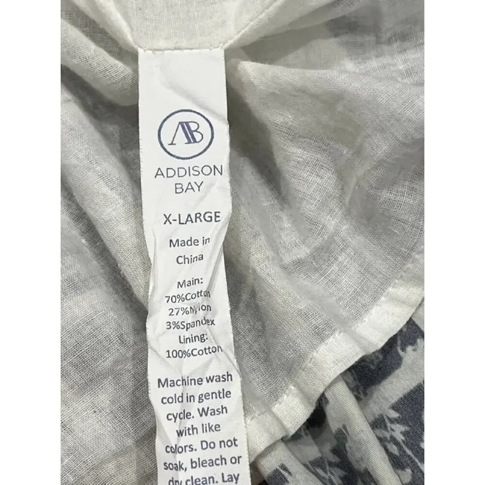 ADDISON BAY Women's cotton blend collared vacation Dress Navy XL A004481 - Picture 6 of 9